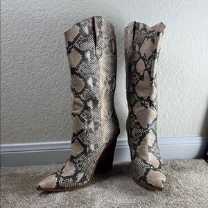 Steve Madden Renzo western snake print Boots